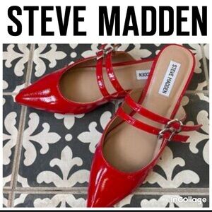Steve Madden Eliza Glossy Red Mules